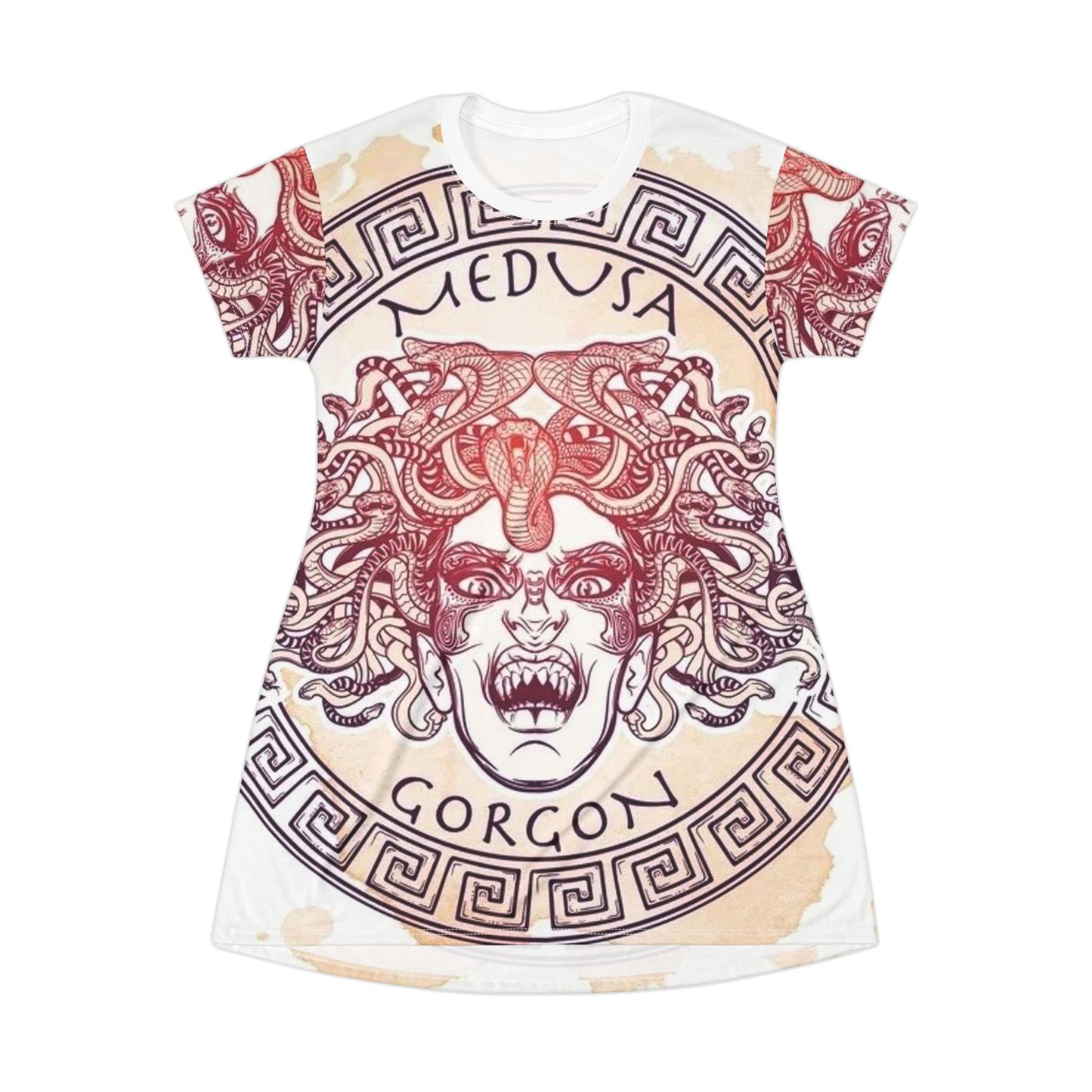 Madusa Color Fuse/White T-Shirt Dress (AOP)