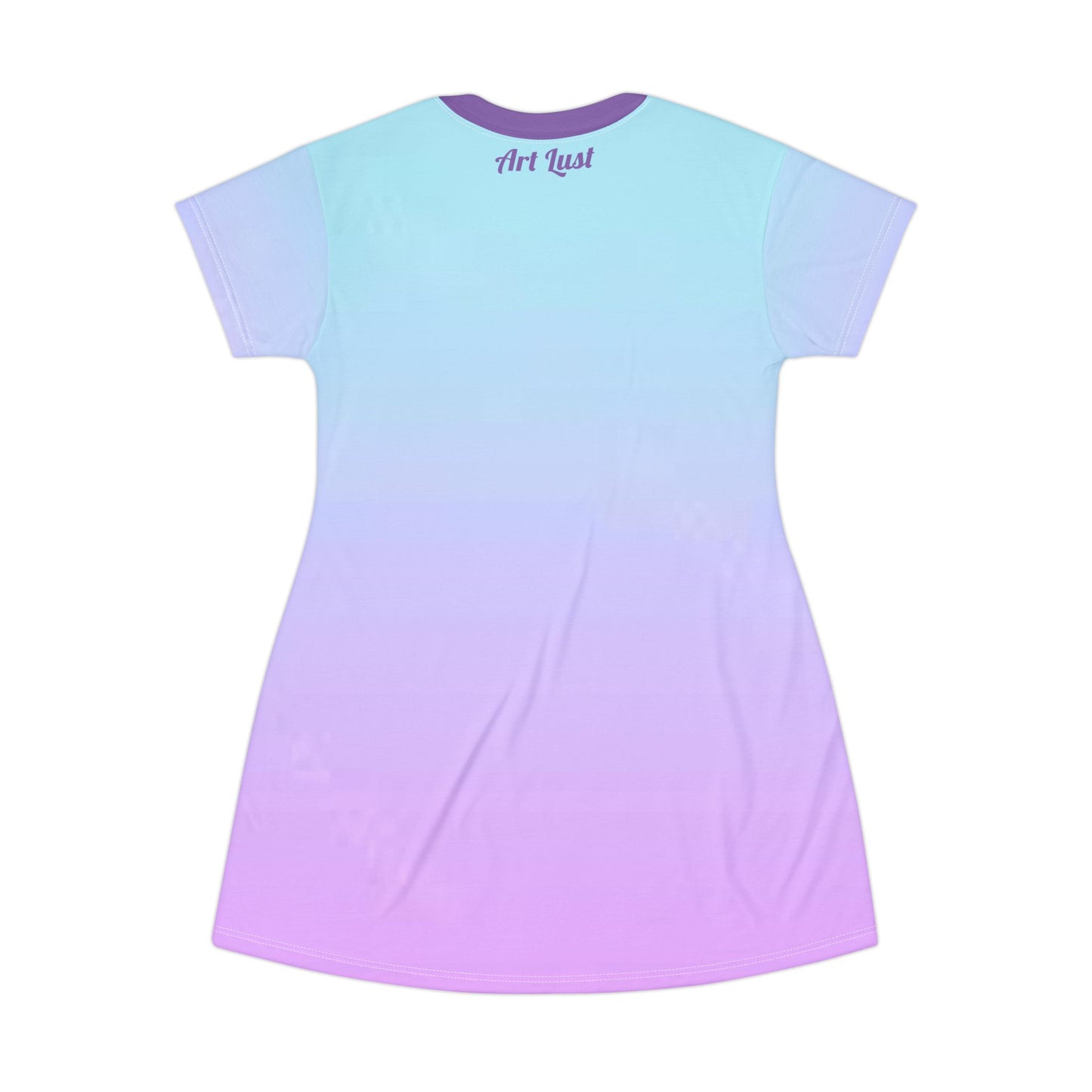 Blue Gradient Vintage Leauge of Heirs Art Lust T-Shirt Dress (AOP)