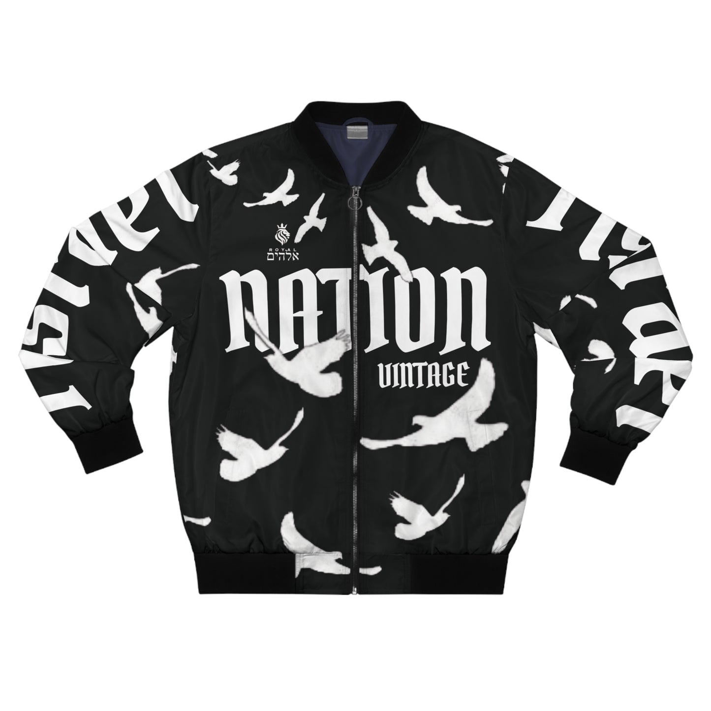 Men's White/Black K.O.K. Bomber Jacket