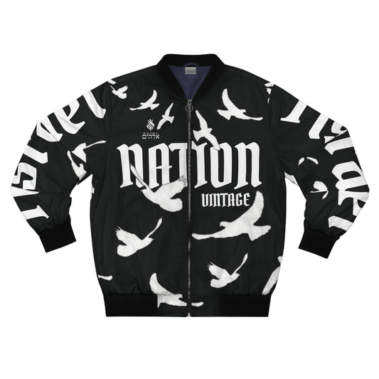 Men's White/Black K.O.K. Bomber Jacket