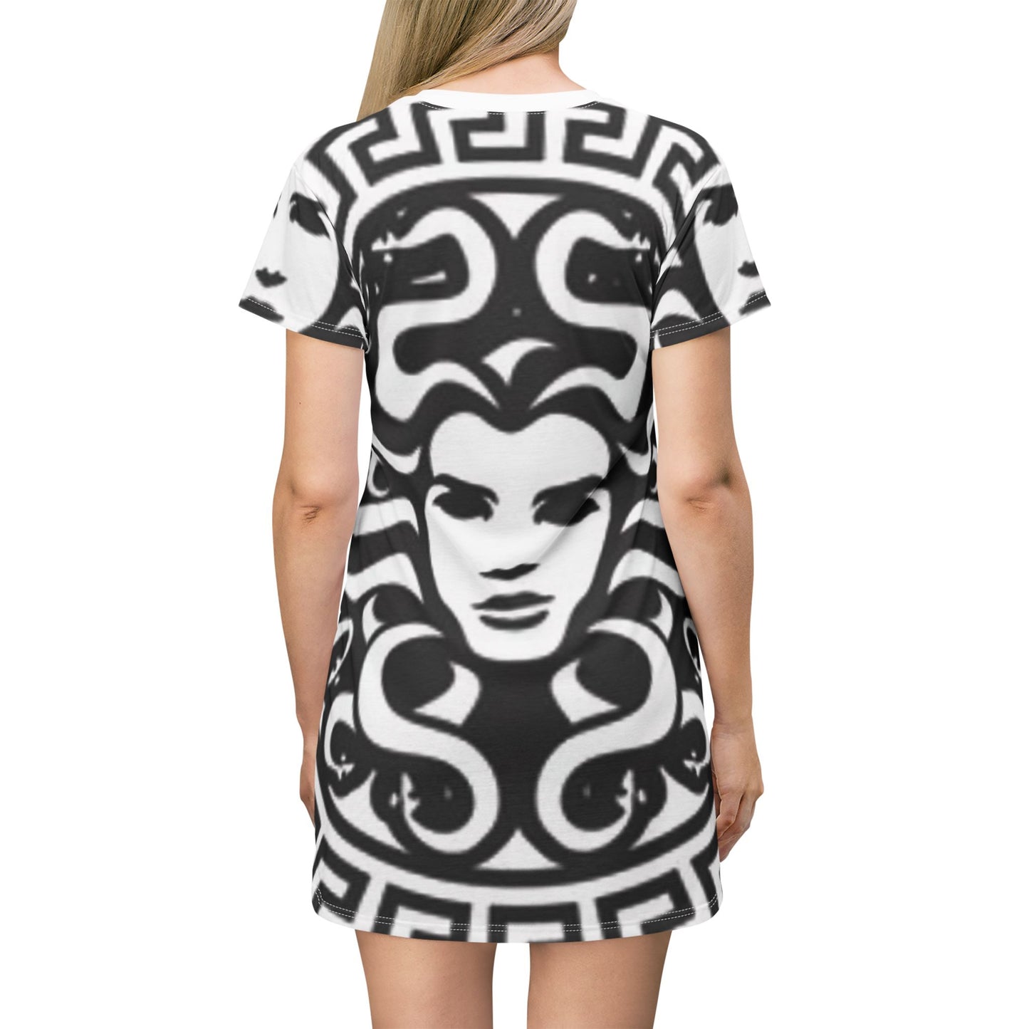 Lion Madusa Black/WhiteT-Shirt Dress (AOP)