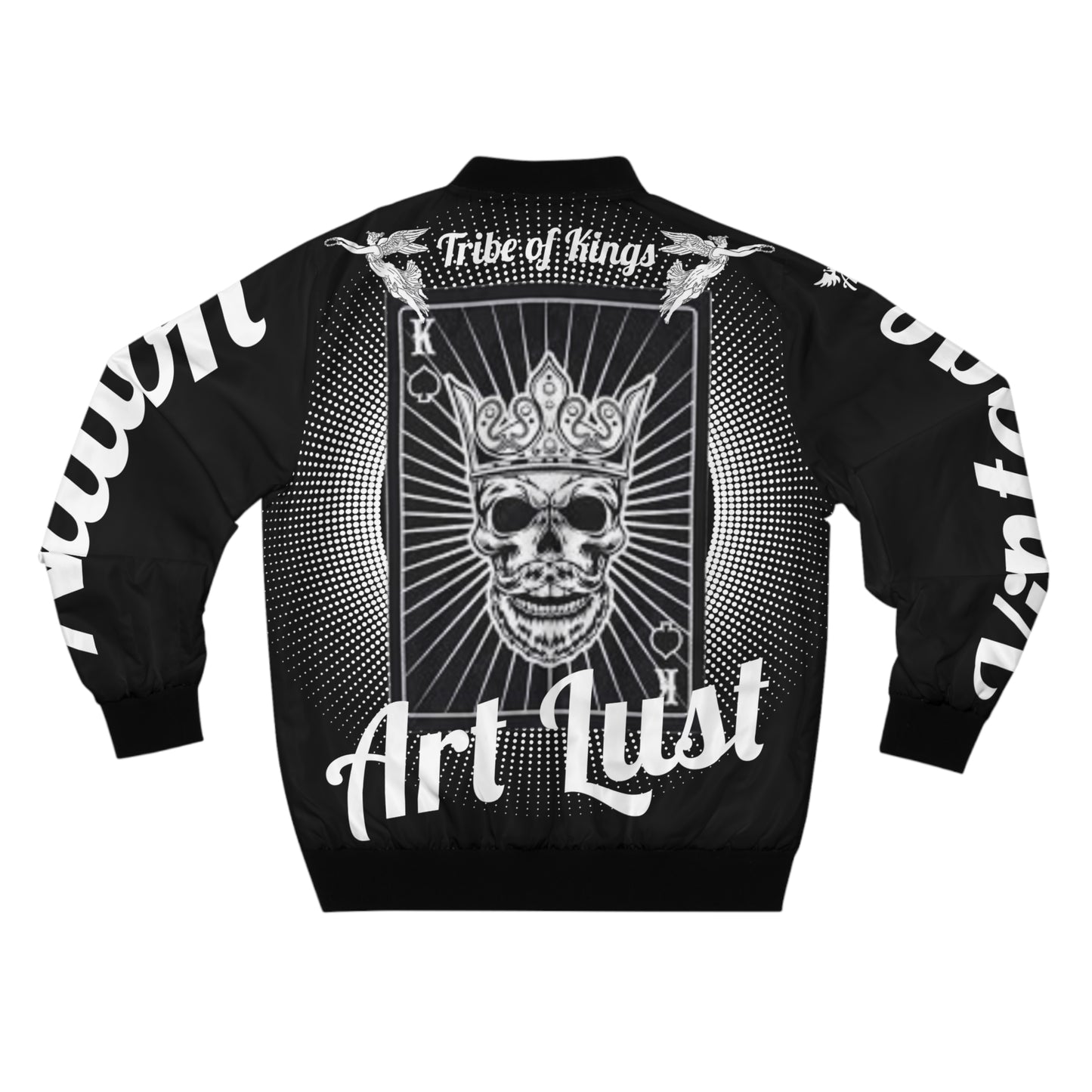 Men's Black/White Vintage Nation T.O.K. Bomber Jacket (AOP)