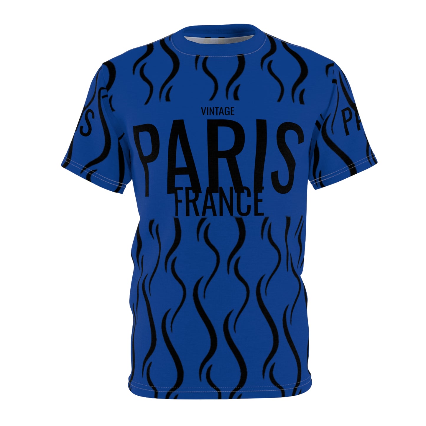 Limited Vintage Paris Black/Blue AOP Cut & Sew Tee