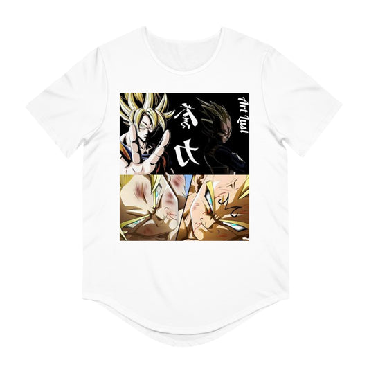 Men's Vintage Saiyan Fury Art Lust Jersey Curved Hem Tee