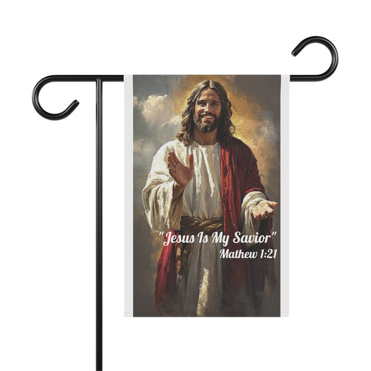 "Jesus Is My Savior" Mathew 1:21 Decorative Yard Banner
