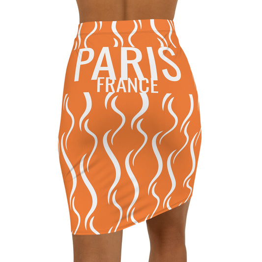 Women's Vintage PARIS Orange Mini Skirt