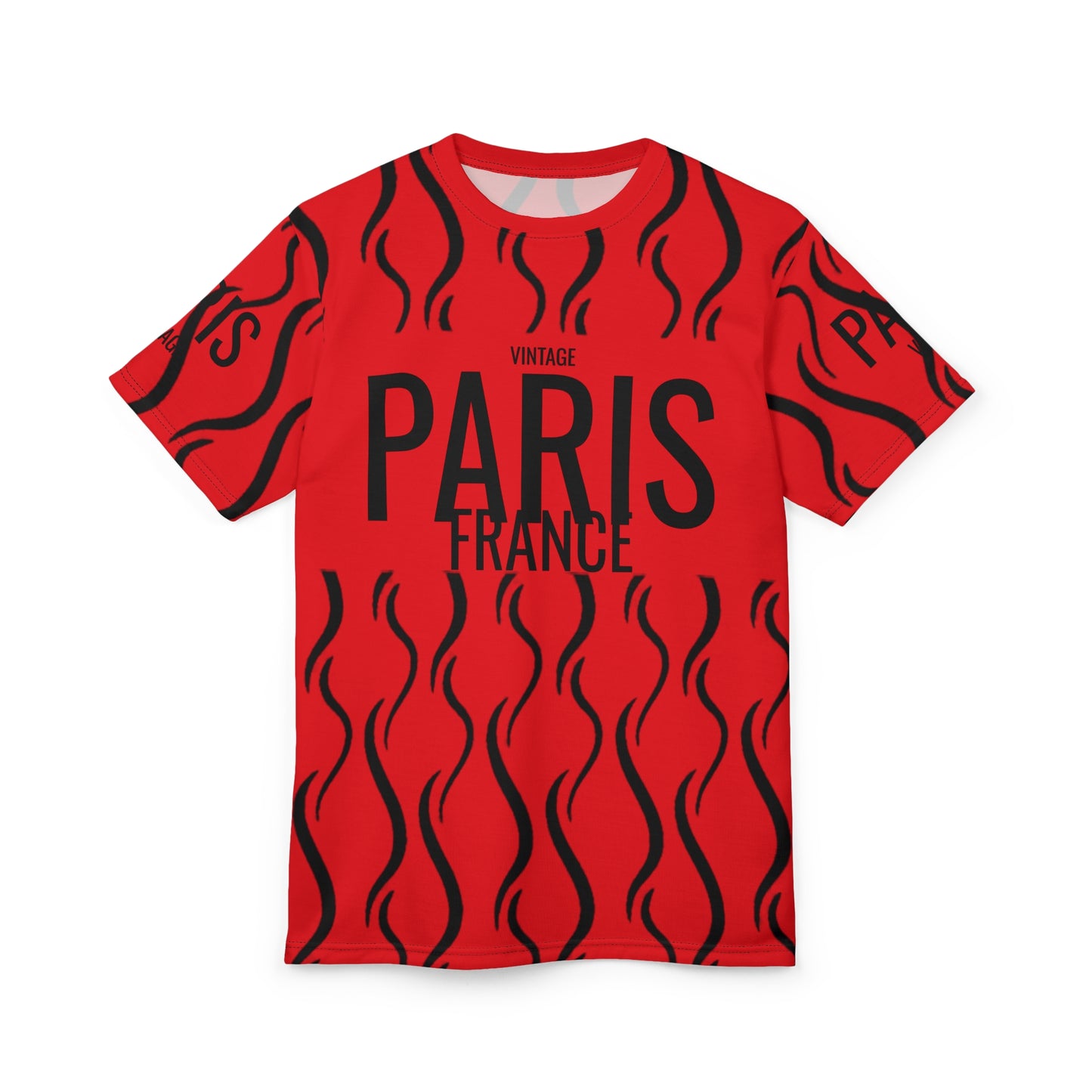 Limited Vintage Paris Black/Red AOP Cut & Sew Tee