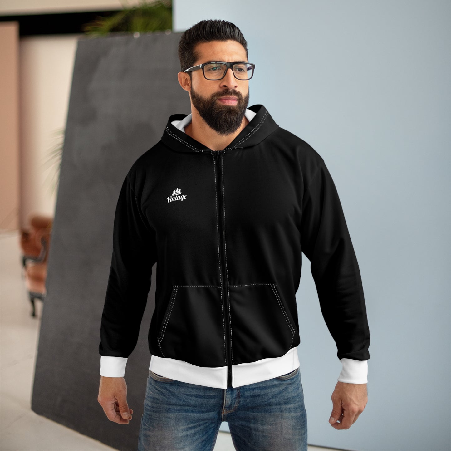 Black Goku Black Art Lust Zip Hoodie (AOP)