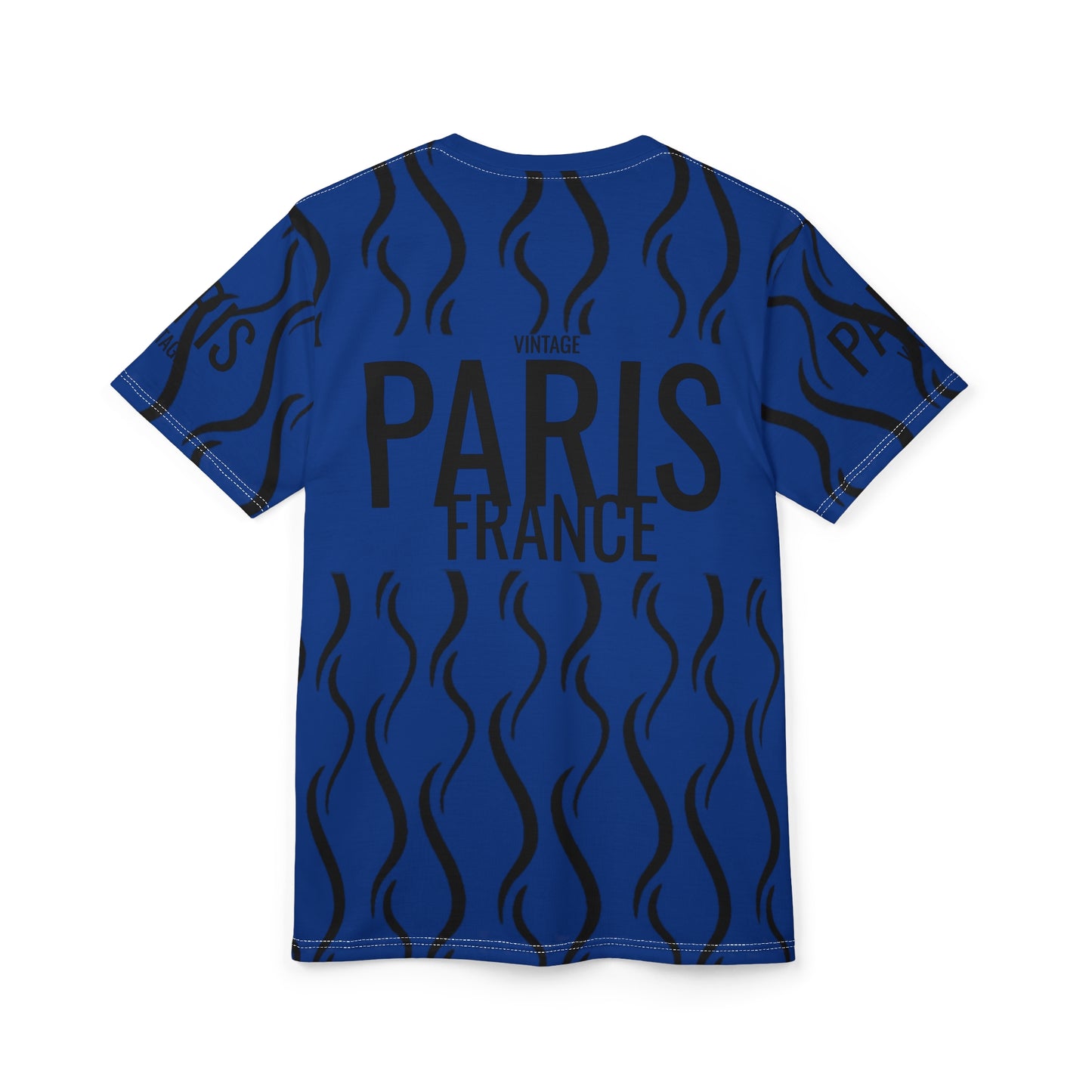 Limited Vintage Paris Black/Blue AOP Cut & Sew Tee