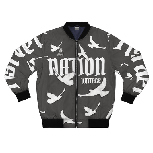 Men's Dark Grey/White K.O.K. Bomber Jacket