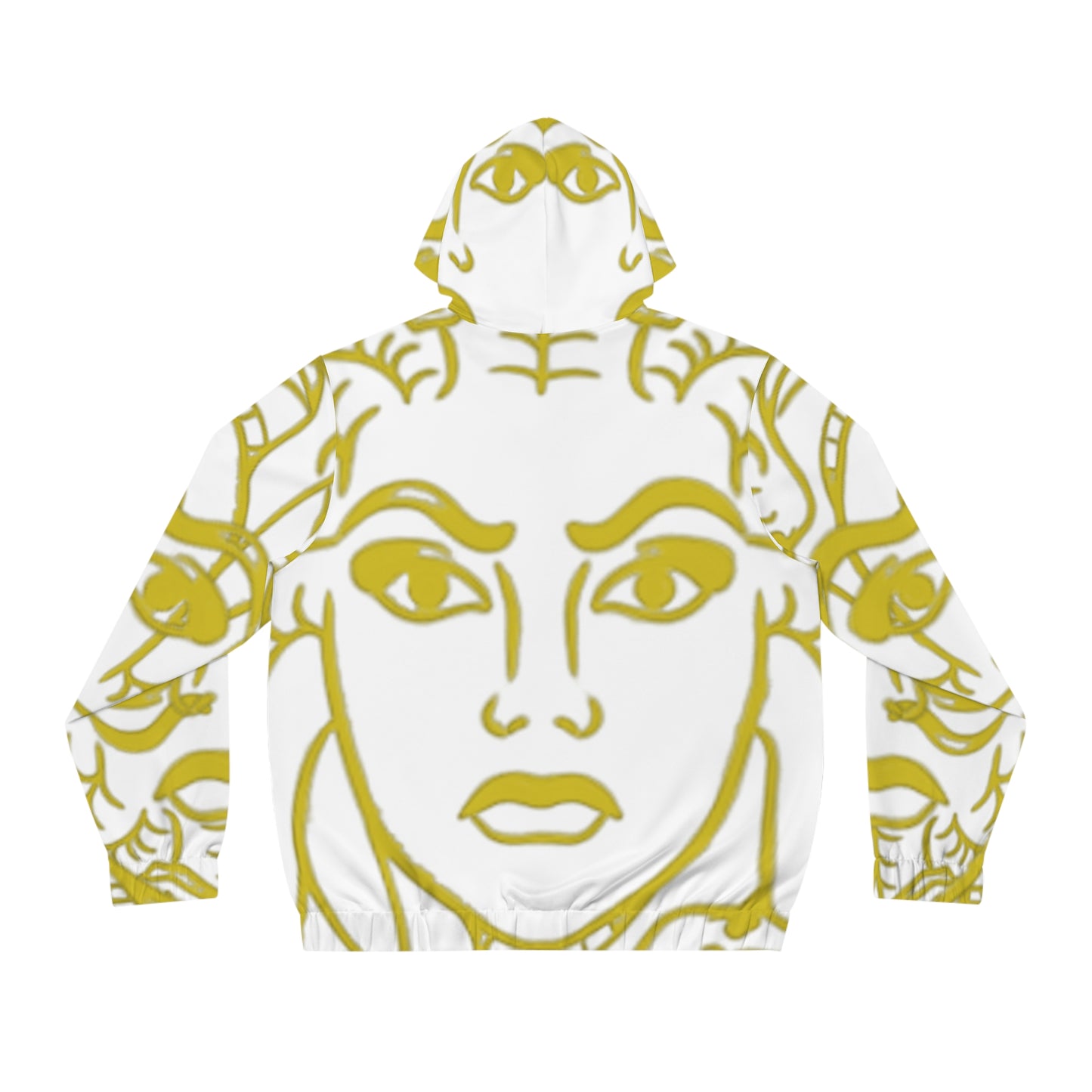 Men's Gold White Madusa Full-Zip Hoodie (AOP)