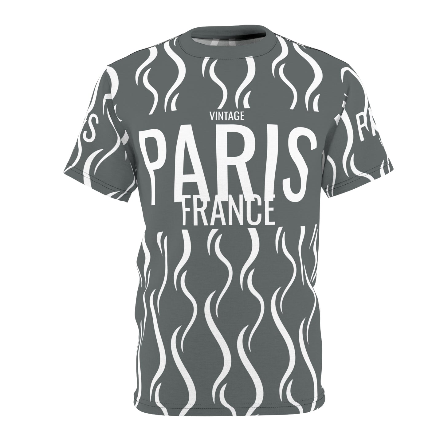 Limited Vintage Paris Grey/White AOP Cut & Sew Tee