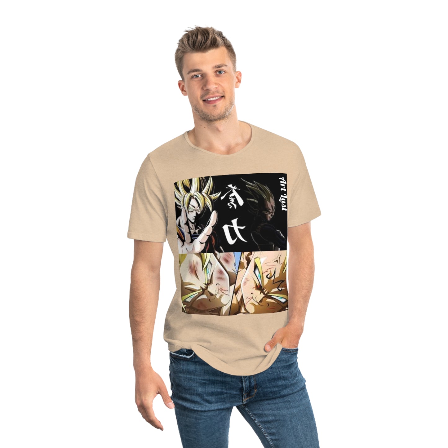 Men's Vintage Saiyan Fury Art Lust Jersey Curved Hem Tee