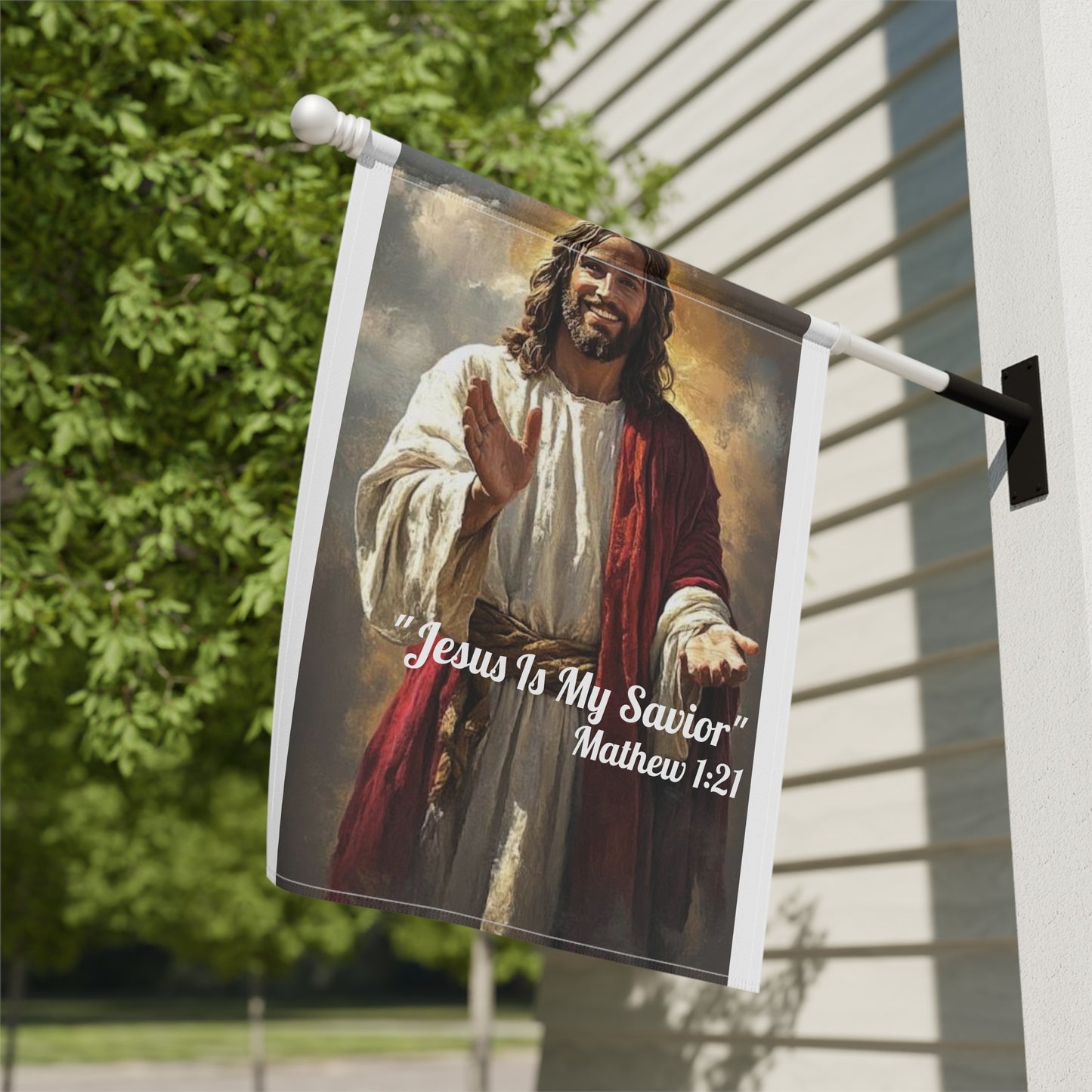 "Jesus Is My Savior" Mathew 1:21 Decorative Yard Banner