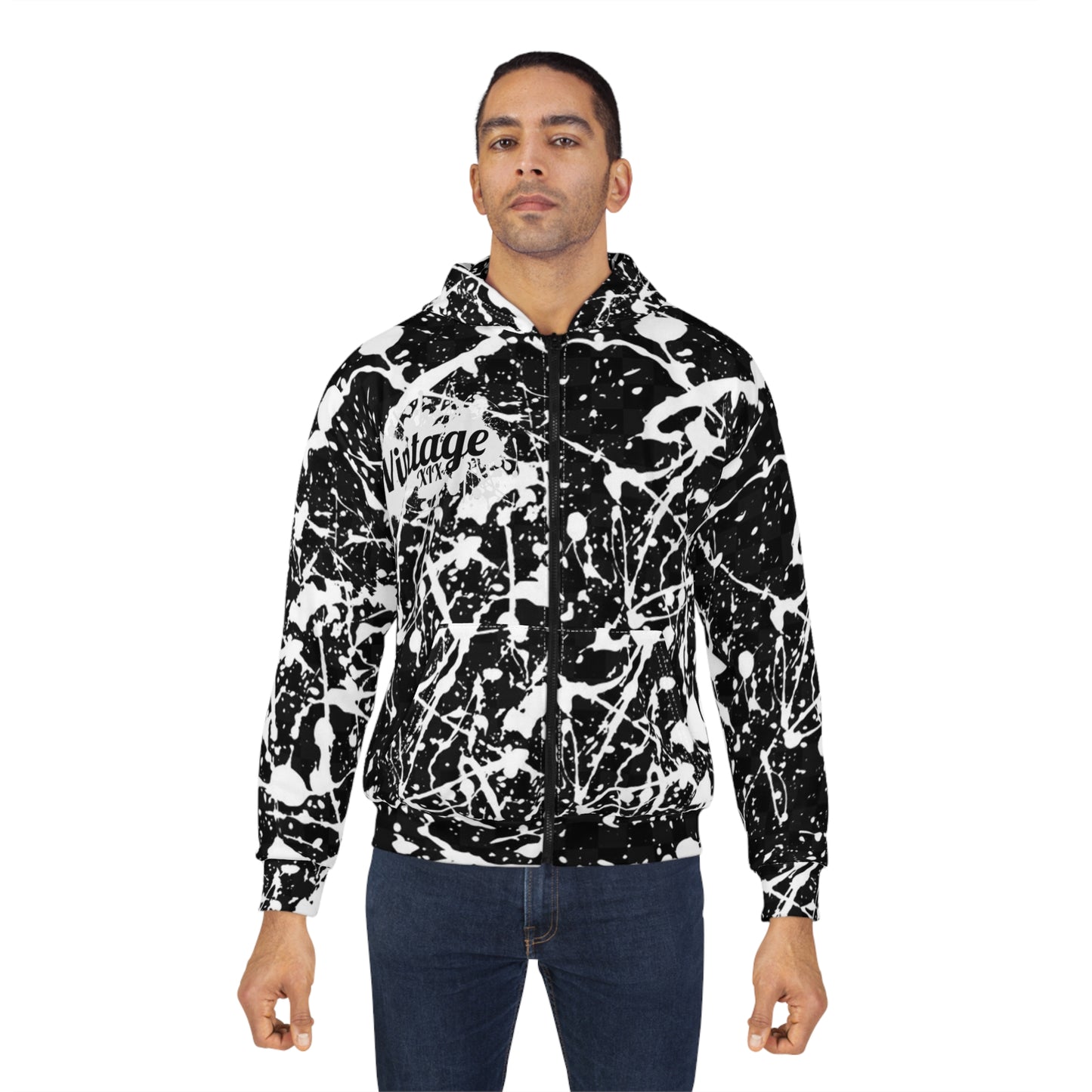 Vintage Exotic Abstract Zip Hoodie