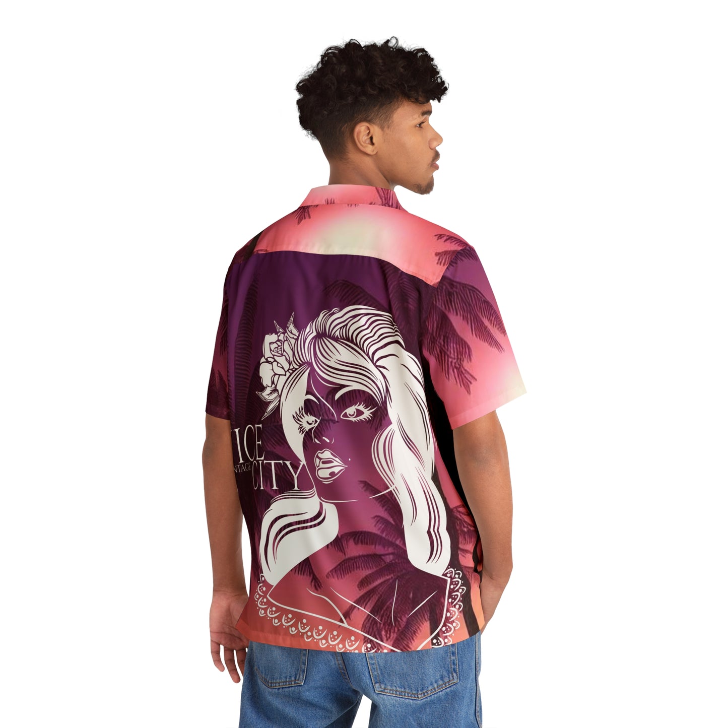 Men's Vintage Vice City Hawaiian Shirt (AOP)