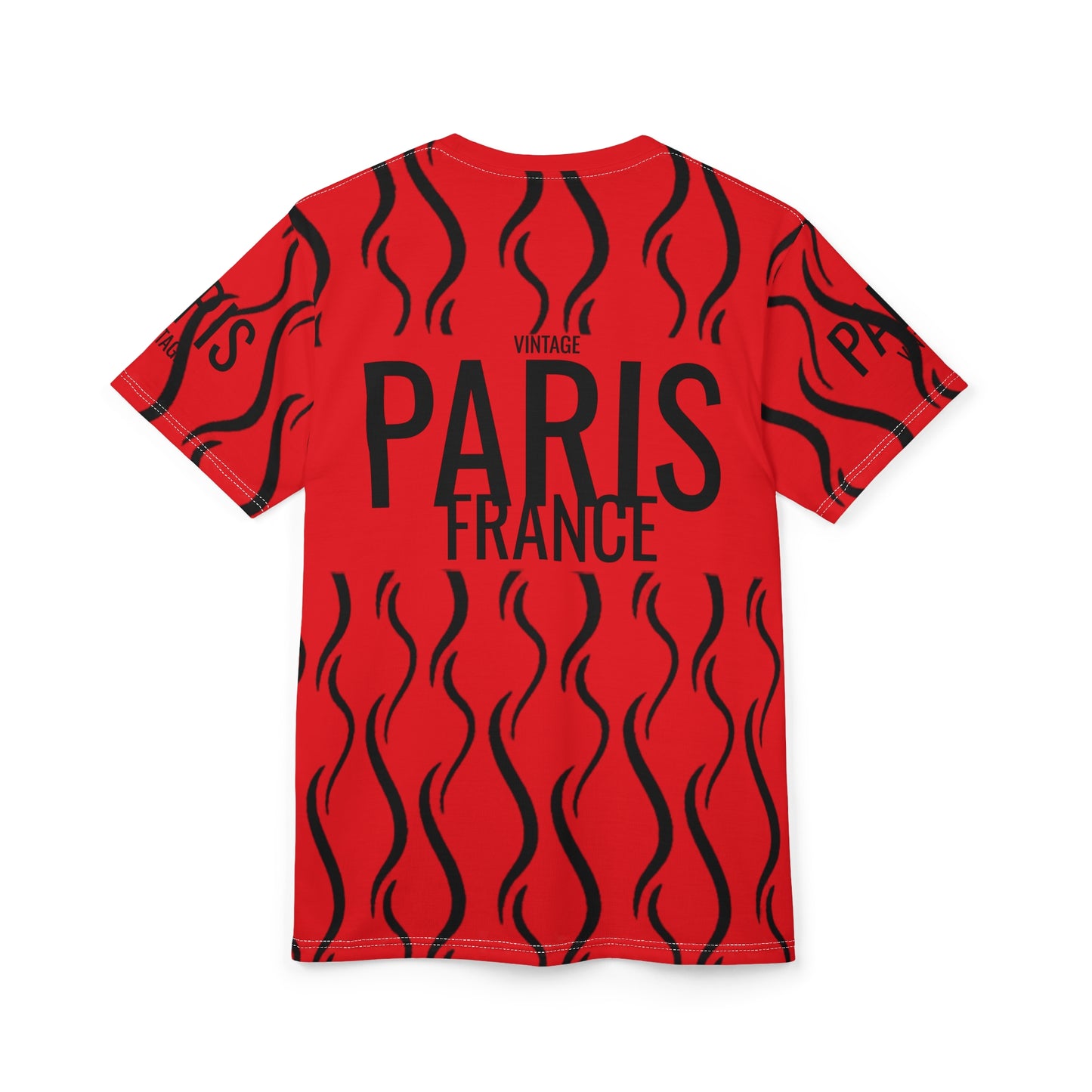 Limited Vintage Paris Black/Red AOP Cut & Sew Tee