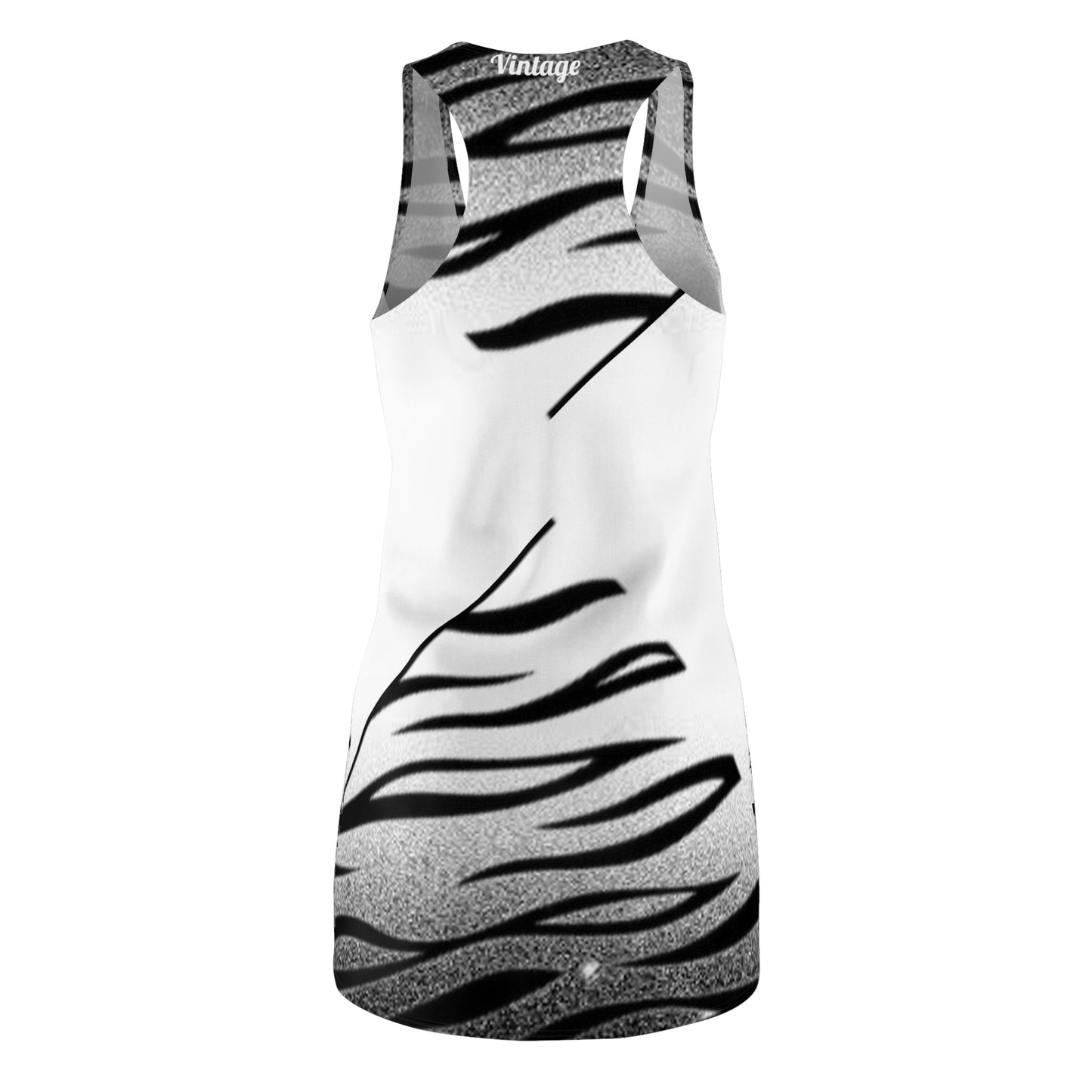 Women's Custom Zebra Print Cut & Sew Racerback Dress (AOP)
