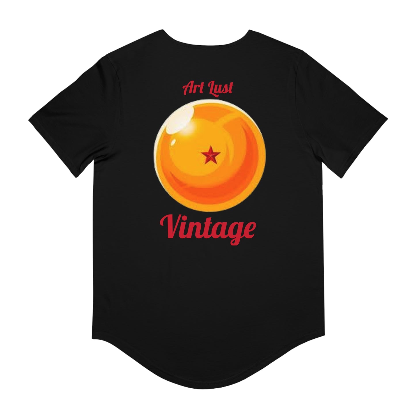 Men's Vintage Saiyan Fury Art Lust Jersey Curved Hem Tee