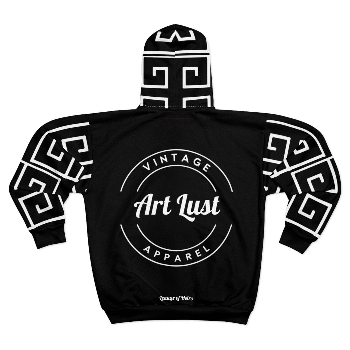 Vintage Art Lust Greek Patterned Unisex Zip Hoodie (AOP)