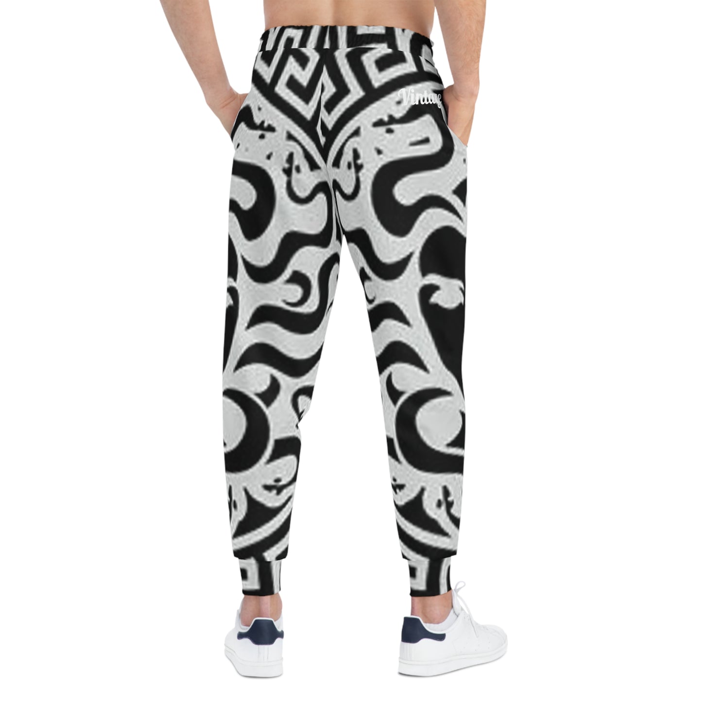 Athletic Black/White Lion Madusa Joggers (AOP)