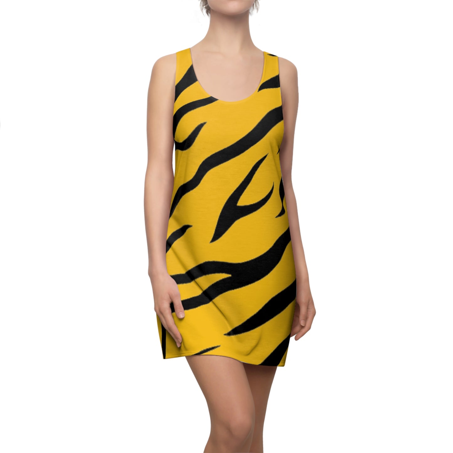 Women's Vintage Zebra/Yellow Cut & Sew Racerback Dress