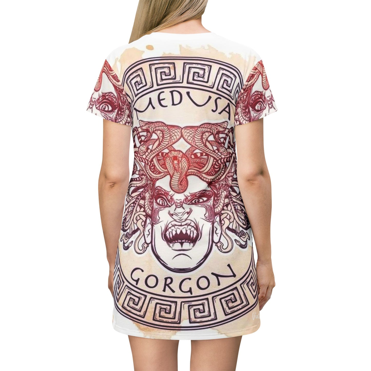 Madusa Color Fuse/White T-Shirt Dress (AOP)