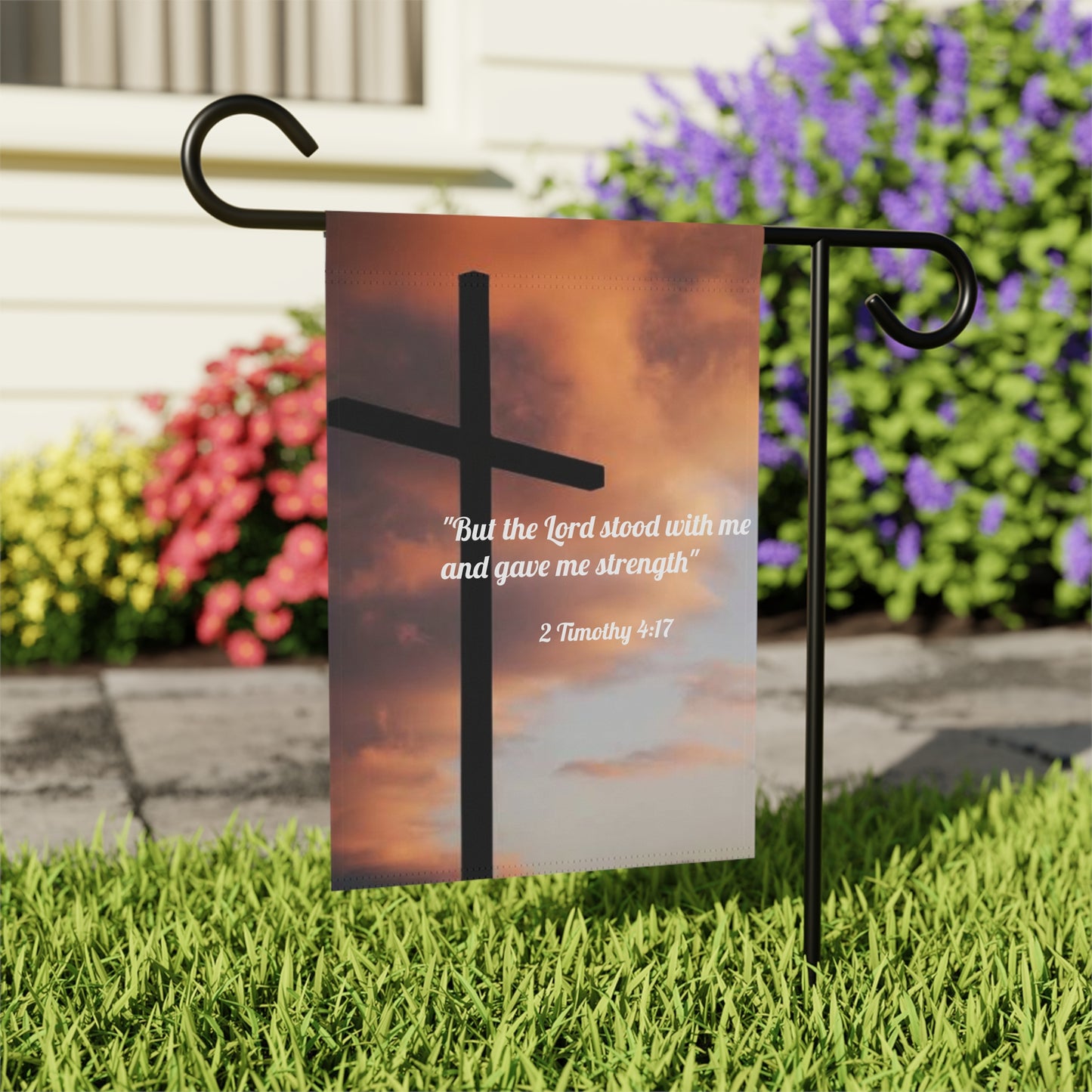 "The Lord stood With Me" Timothy 4:17 Decorative Yard Banner
