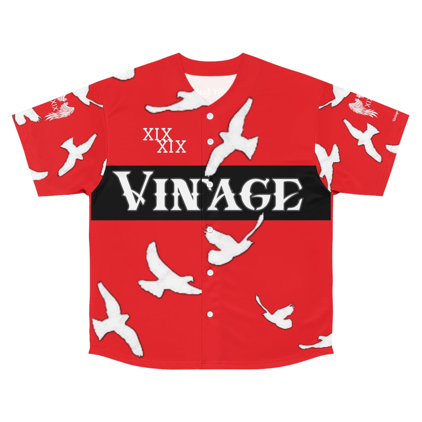 Men's Red/White Vintage Art Lust Dove's Above Baseball Jersey