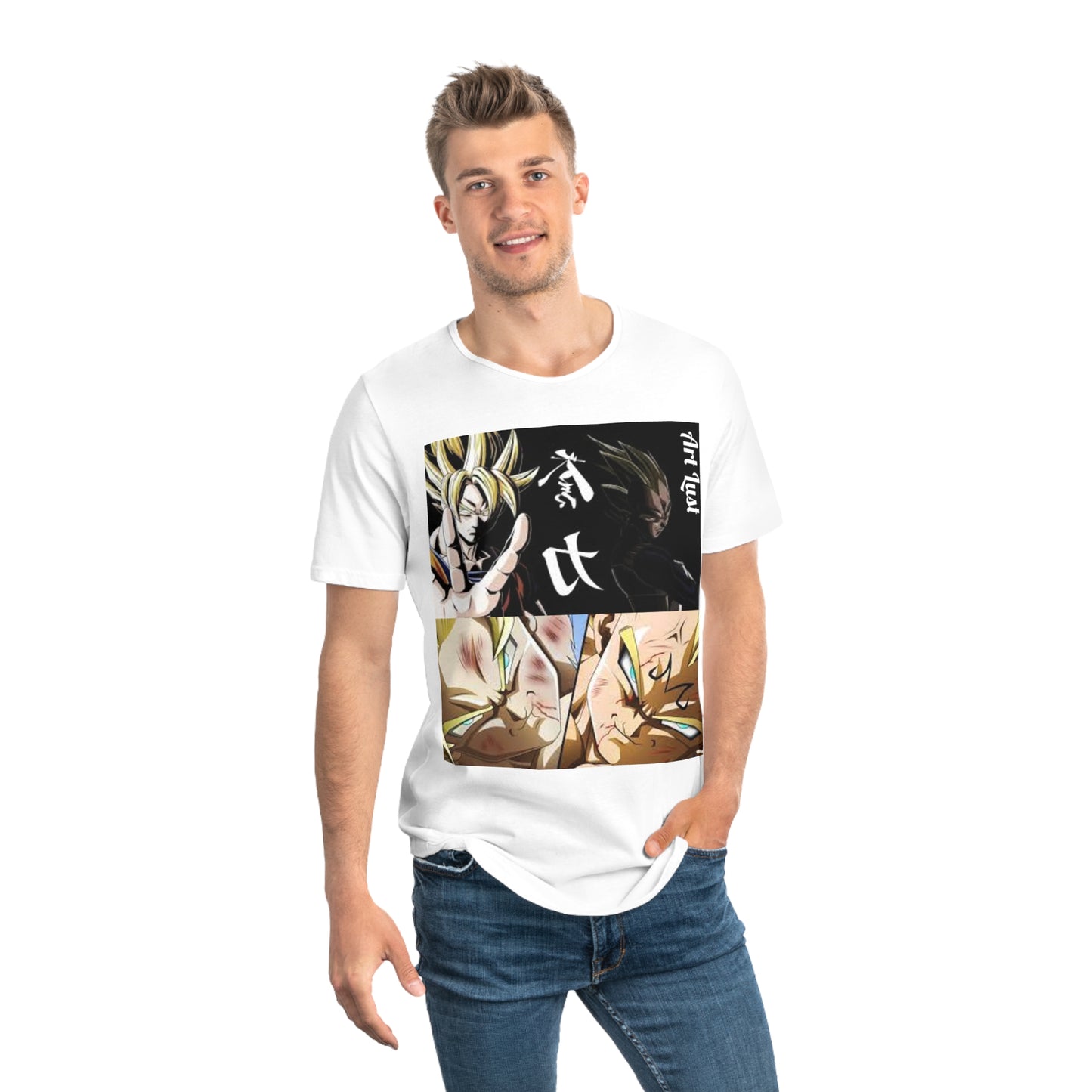 Men's Vintage Saiyan Fury Art Lust Jersey Curved Hem Tee