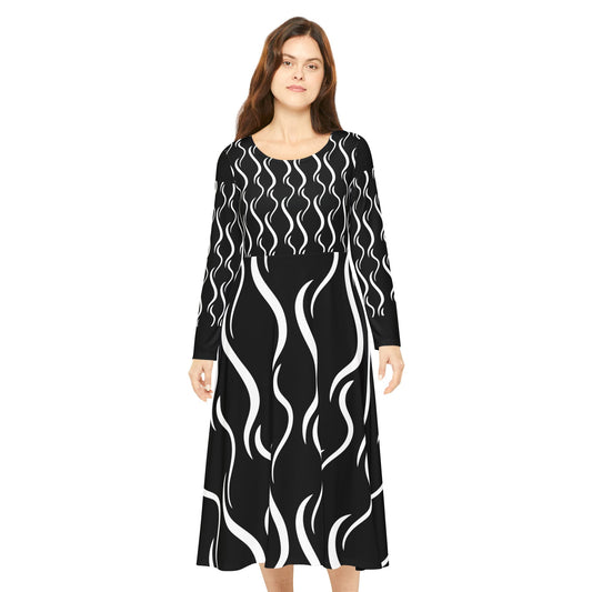 Women's Vintage Made Long Sleeve Dance Dress