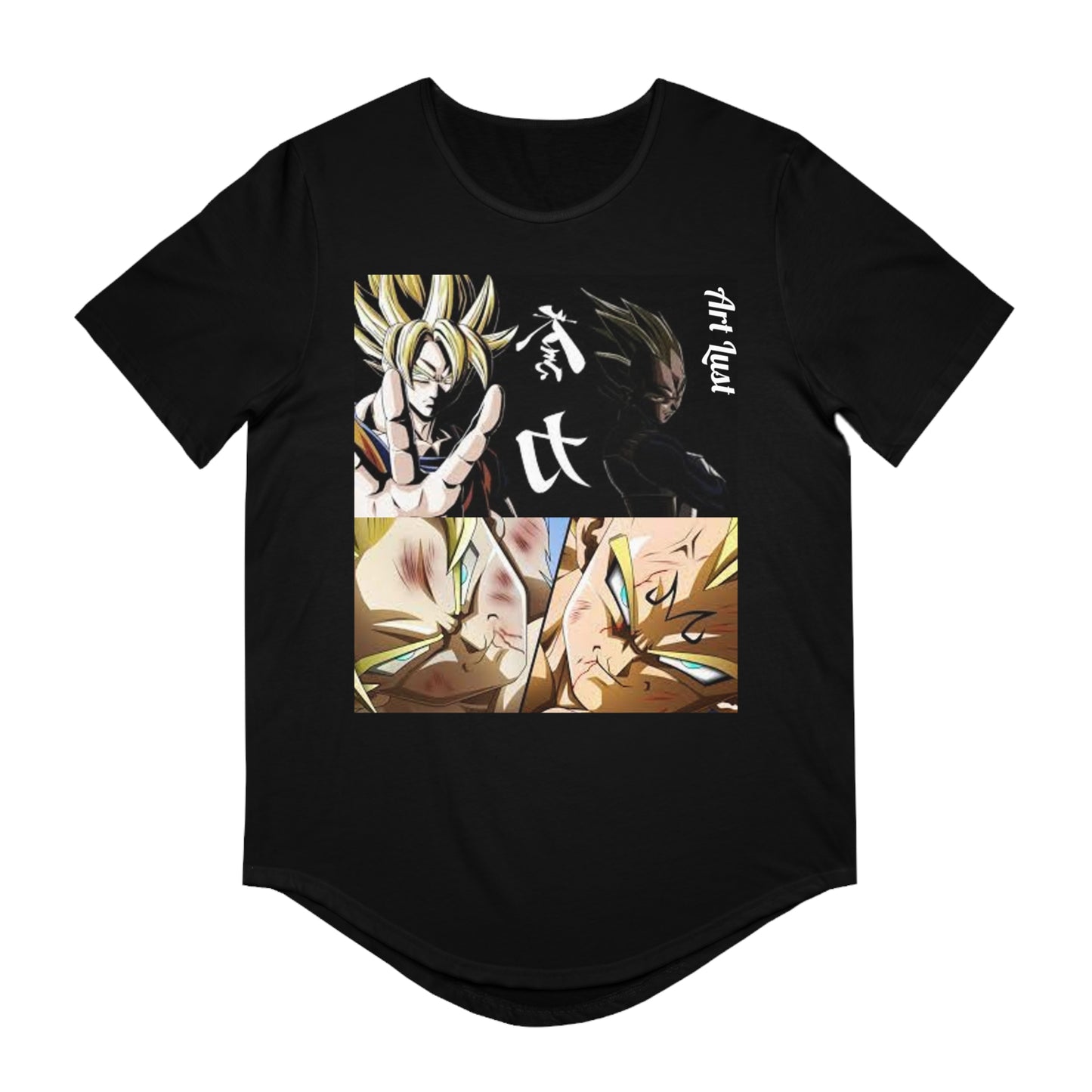 Men's Vintage Saiyan Fury Art Lust Jersey Curved Hem Tee