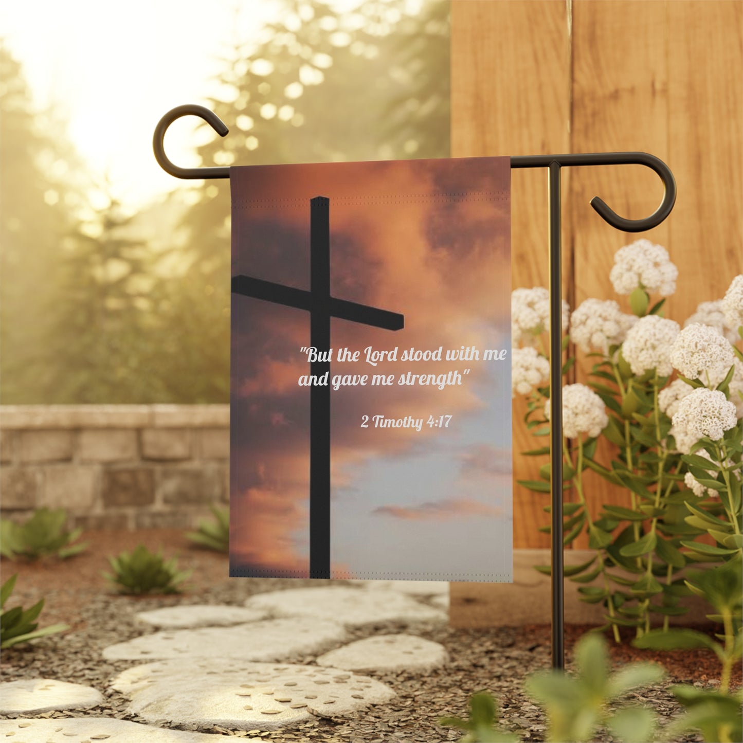 "The Lord stood With Me" Timothy 4:17 Decorative Yard Banner