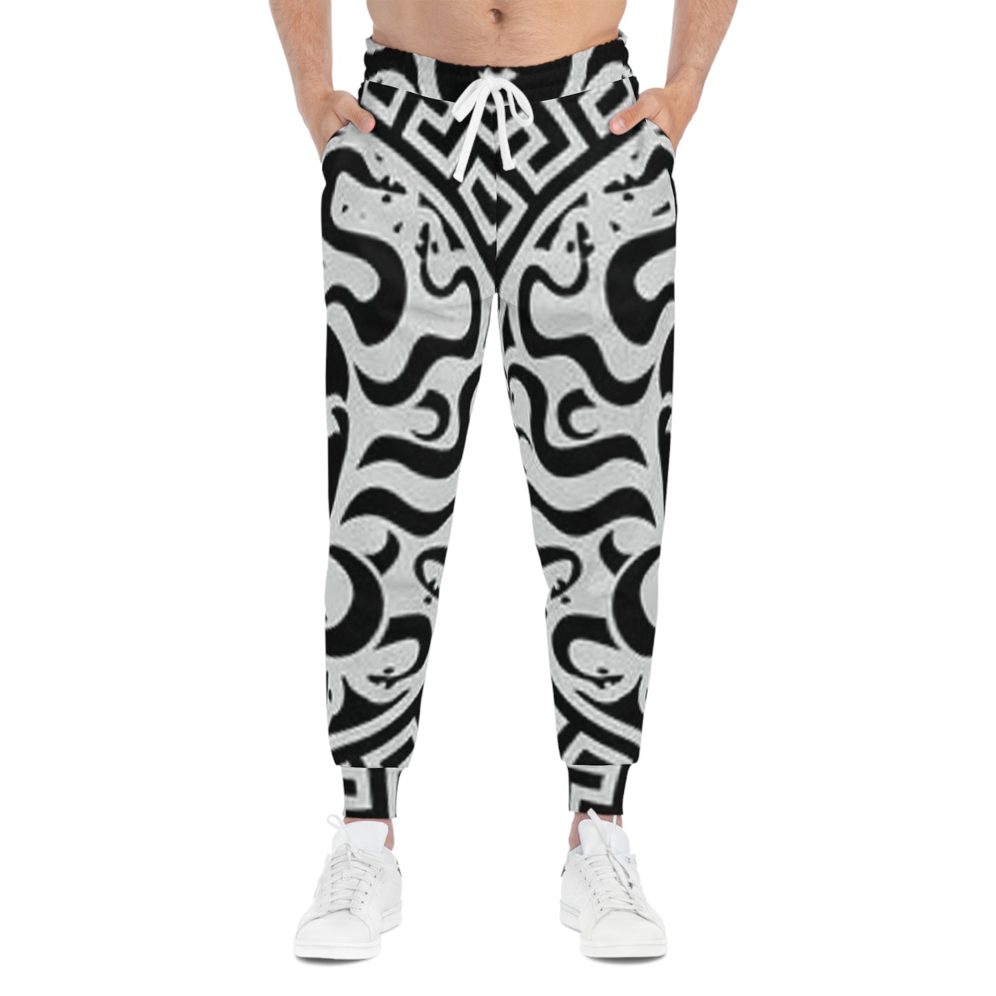 Athletic Black/White Lion Madusa Joggers (AOP)