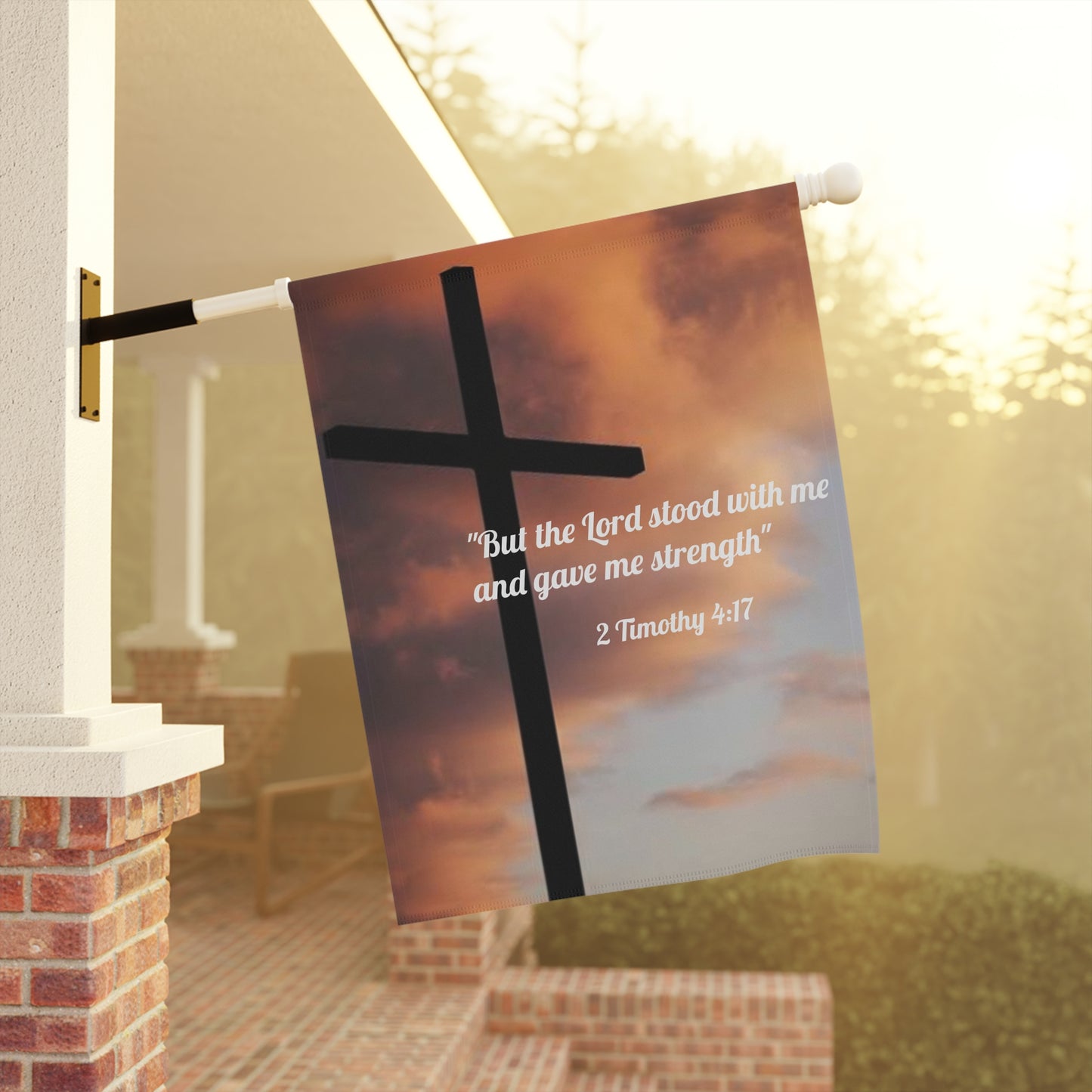"The Lord stood With Me" Timothy 4:17 Decorative Yard Banner
