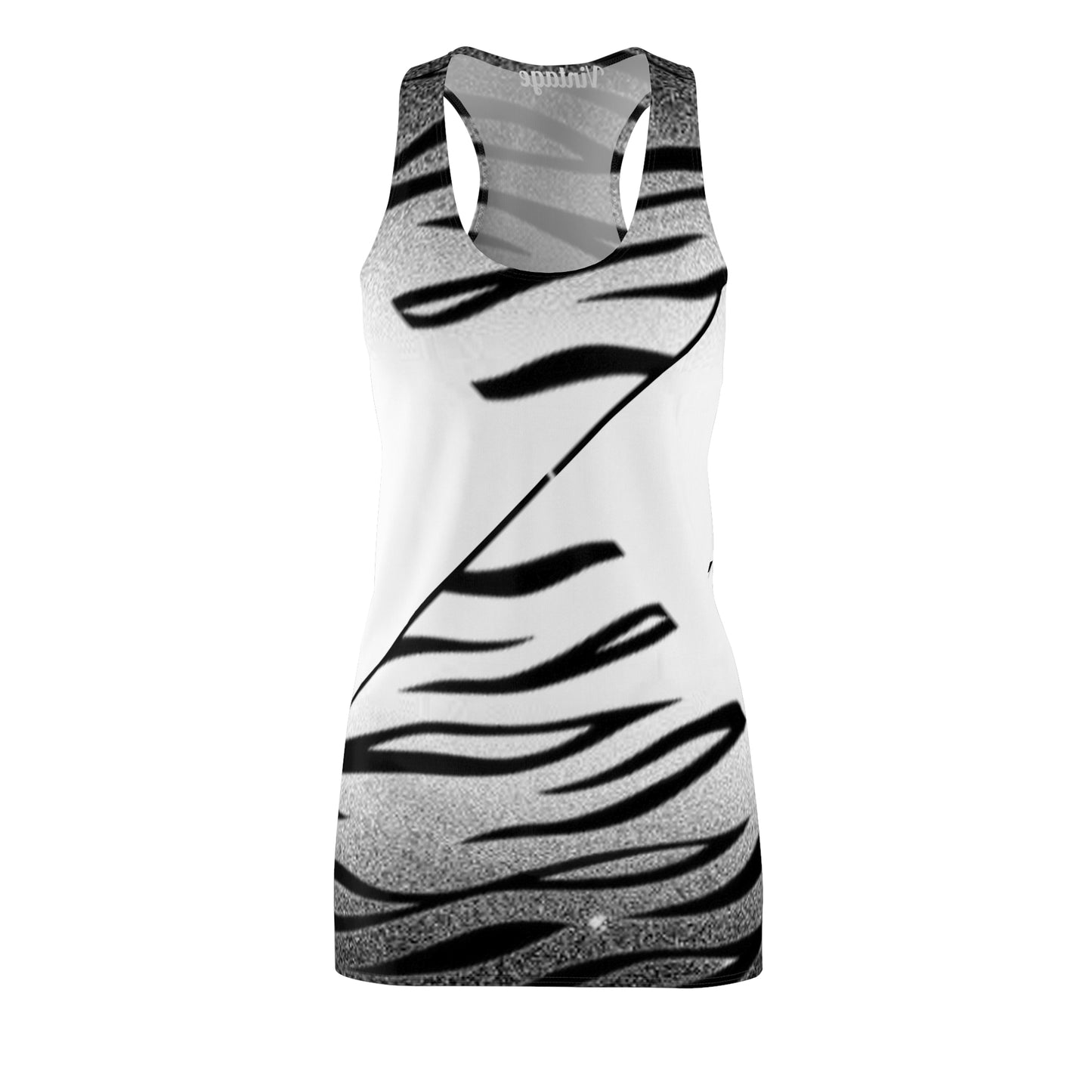 Women's Custom Zebra Print Cut & Sew Racerback Dress (AOP)