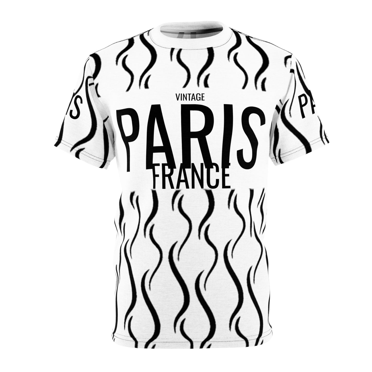 Limited Vintage Paris Black/White AOP Cut & Sew Tee