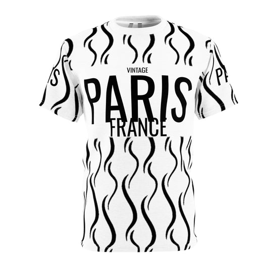 Limited Vintage Paris Black/White AOP Cut & Sew Tee