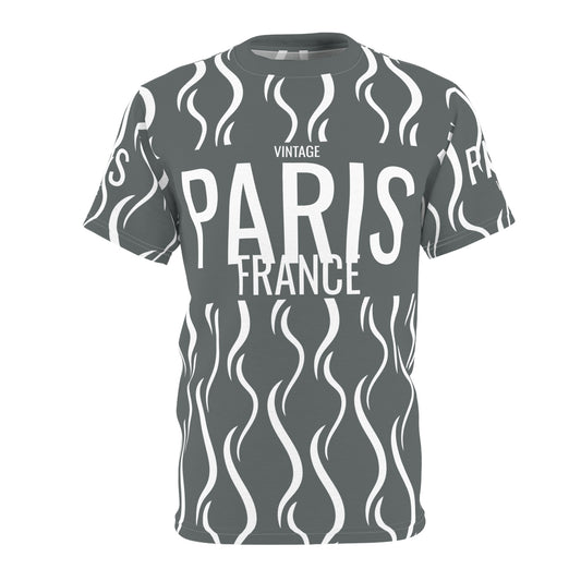 Limited Vintage Paris Grey/White AOP Cut & Sew Tee