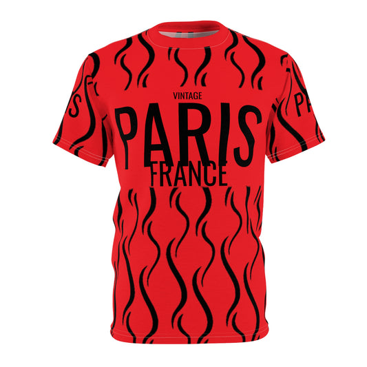 Limited Vintage Paris Black/Red AOP Cut & Sew Tee
