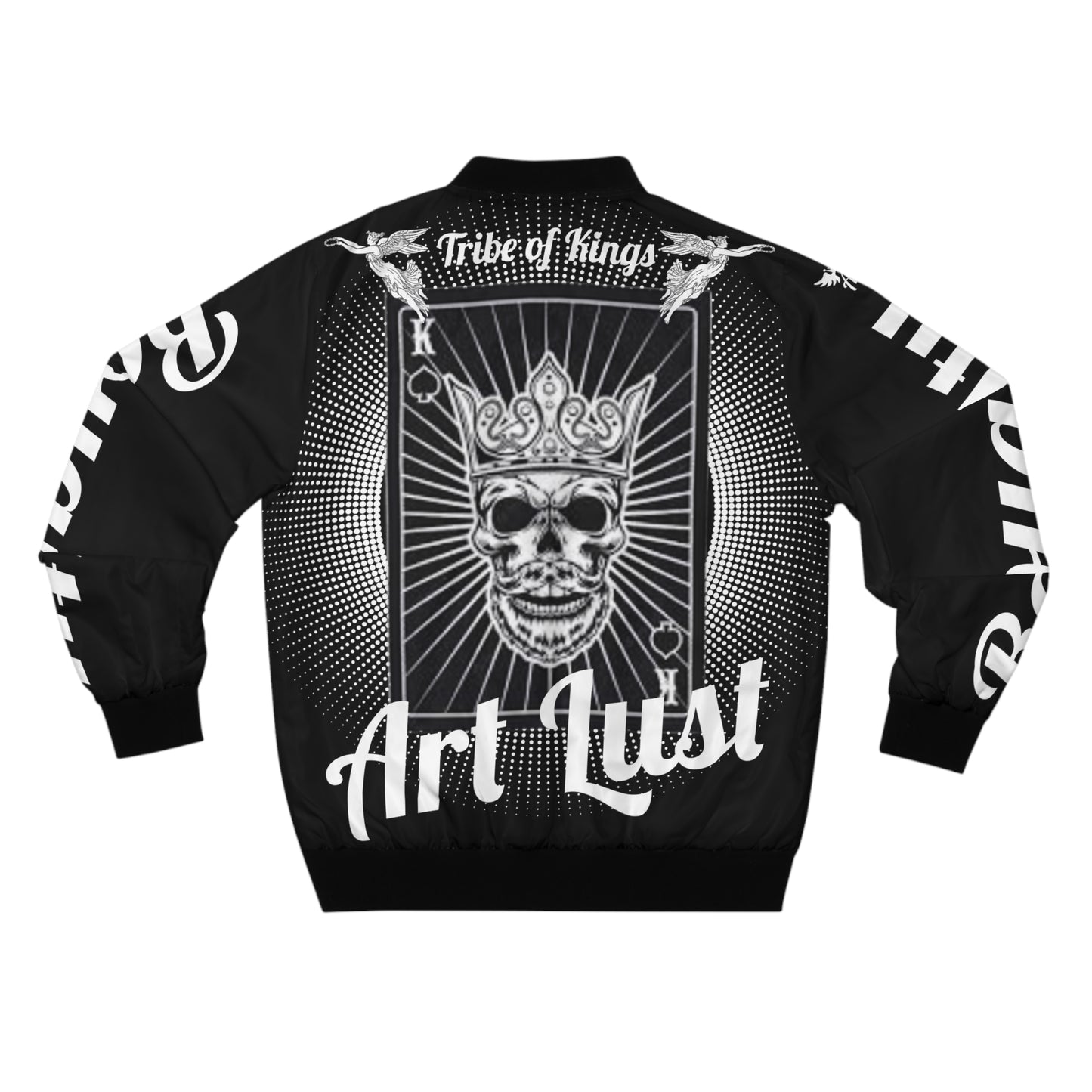 Men's Black/White T.O.K. Bomber Jacket (AOP)