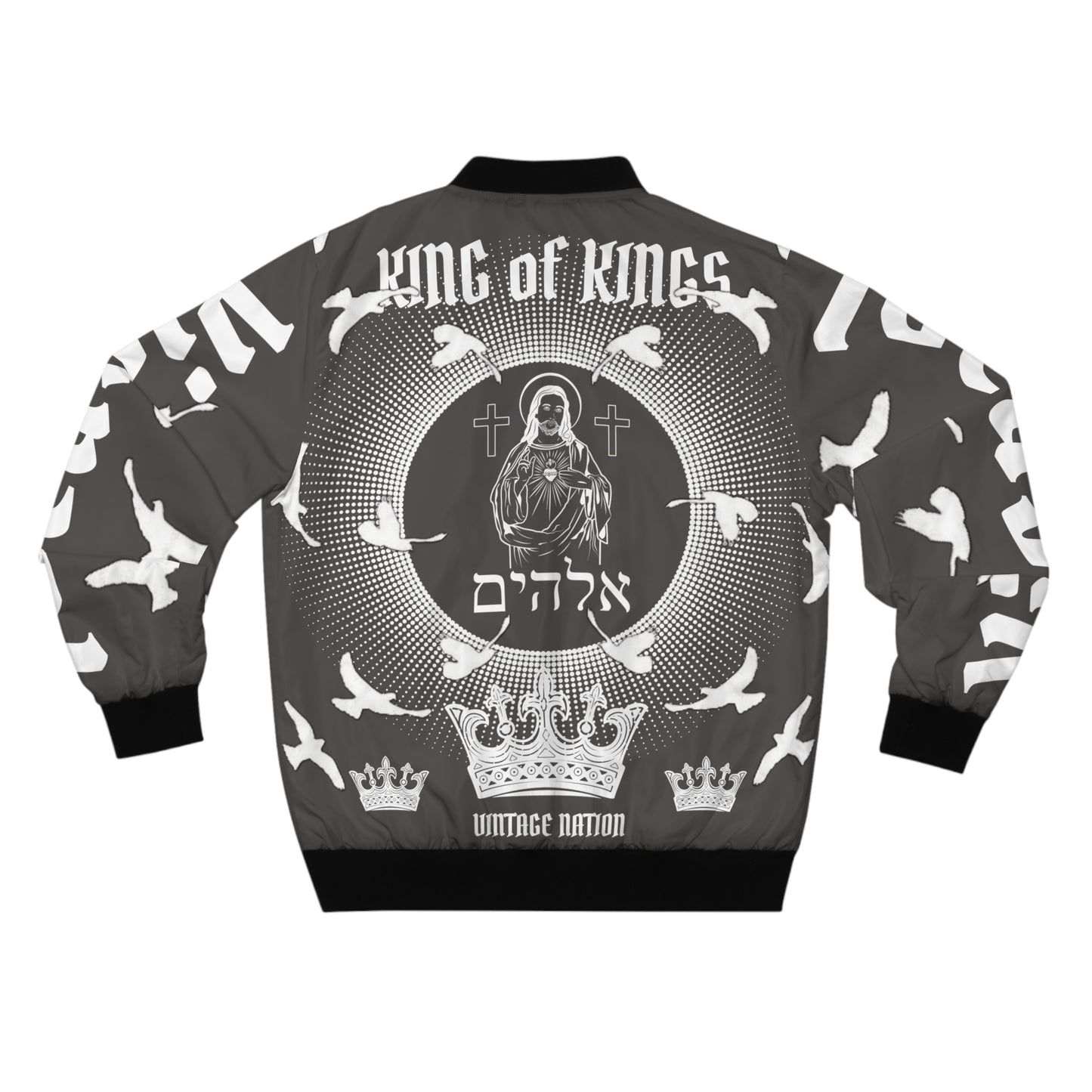 Men's Dark Grey/White K.O.K. Bomber Jacket