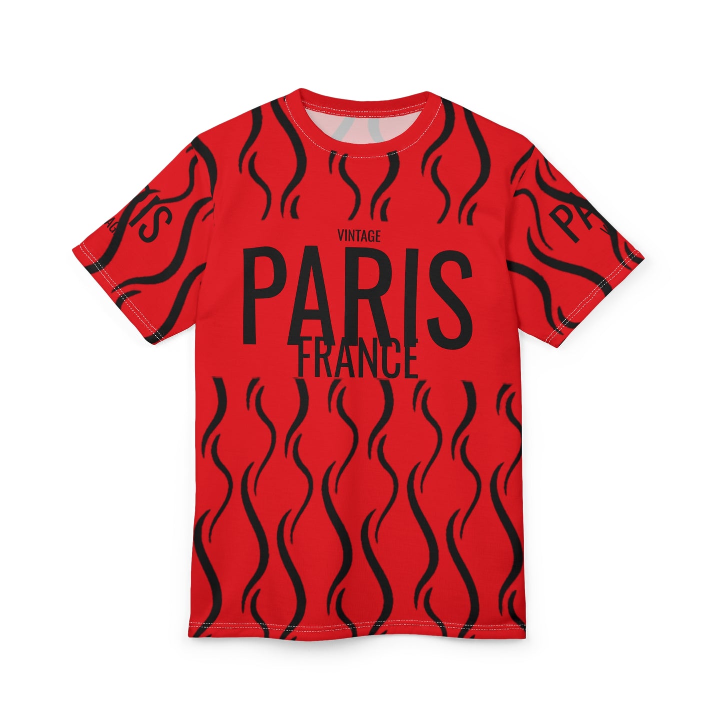 Limited Vintage Paris Black/Red AOP Cut & Sew Tee