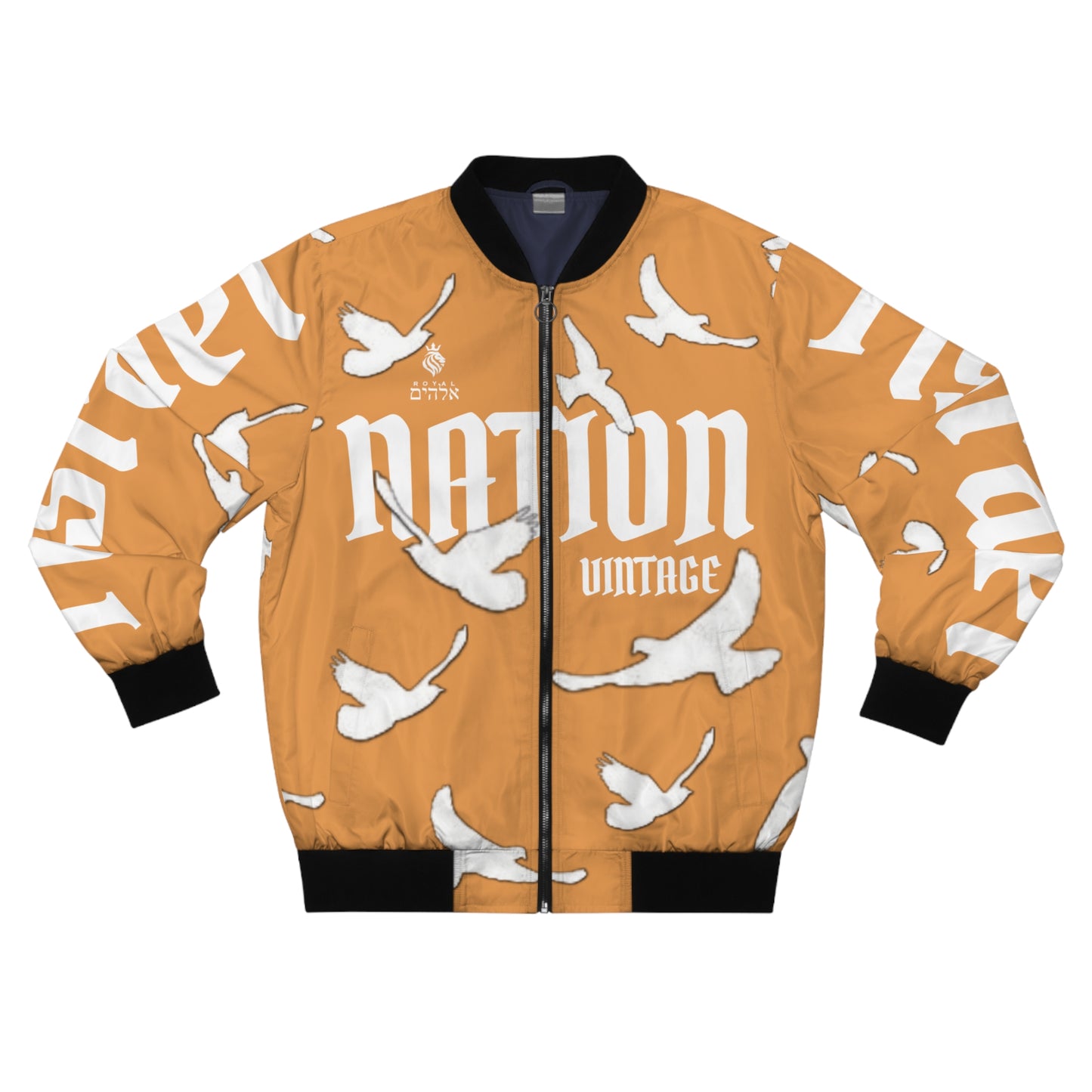 Men's Peach/White K.O.K. Bomber Jacket