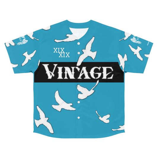 Men's Sky Blue/White Vintage Art Lust Dove's Above Baseball Jersey