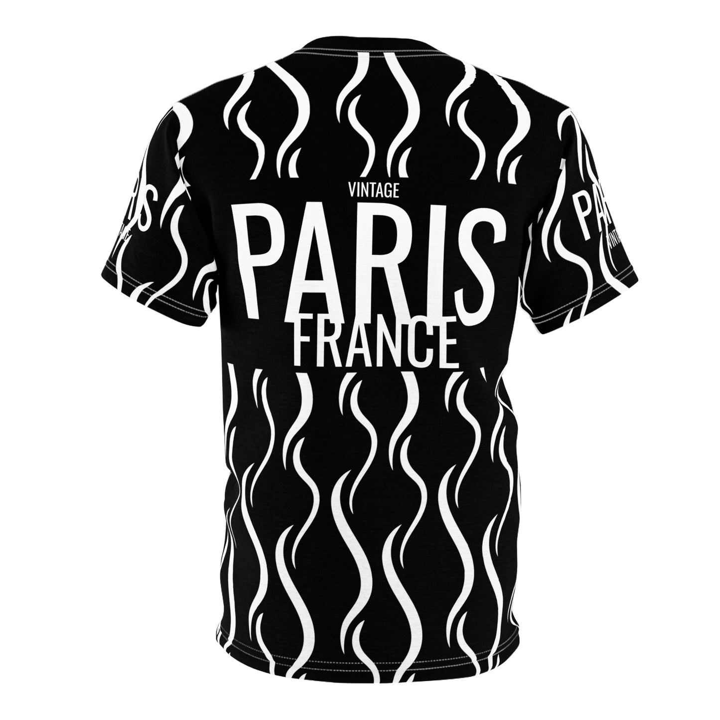 Limited Vintage Paris Black AOP Cut & Sew Tee