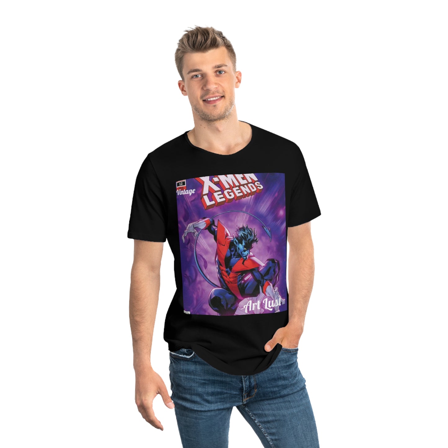 Men's Night Crawler Comic Art Lust Jersey Curved Hem Tee