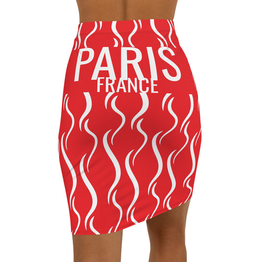 Women's Vintage PARIS Red Mini Skirt