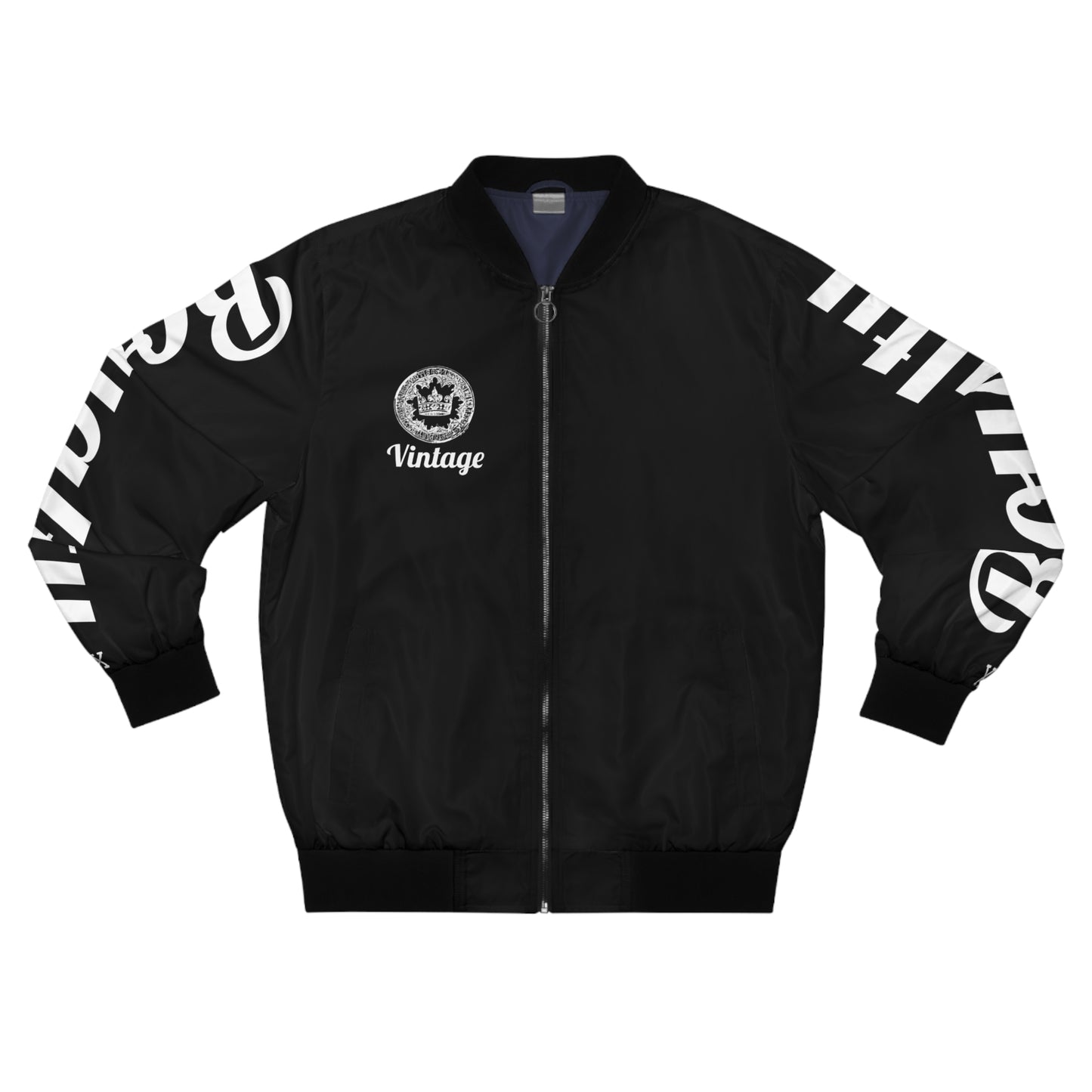 Men's Vintage LLTK AOP Black Bomber Jacket