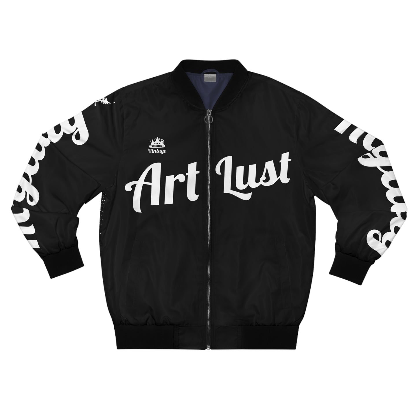Men's Black/White T.O.K. Bomber Jacket (AOP)